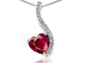 Tommaso Design™ Heart Shape 6mm Created Ruby Pendant Necklace
