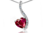 Tommaso Design™ Heart Shape 6mm Created Ruby Pendant Necklace