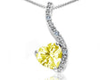 Tommaso Design™ Heart Shape 6mm Genuine Lemon Quartz Pendant Necklace