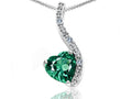 Tommaso Design™ Heart Shape 6mm Simulated Emerald Pendant Necklace