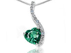 Tommaso Design™ Heart Shape 6mm Simulated Emerald Pendant Necklace