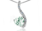 Tommaso Design™ Heart Shape 6mm Green Amethyst Pendant Necklace
