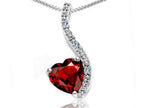 Tommaso Design™ Heart Shape 6mm Genuine Garnet Pendant Necklace