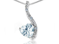 Tommaso Design™ Heart Shape 6mm Genuine Aquamarine Pendant Necklace