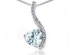 Tommaso Design™ Heart Shape 6mm Genuine Aquamarine Pendant Necklace