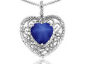 Tommaso Design™ Heart Shape 8mm Created Star Sapphire Pendant Necklace
