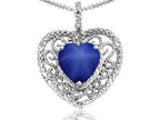 Tommaso Design™ Heart Shape 8mm Created Star Sapphire Pendant Necklace