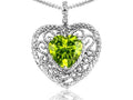 Tommaso Design™ Heart Shape 8mm Genuine Peridot Pendant Necklace