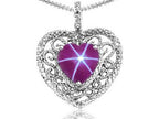 Tommaso Design™ Heart Shape 8mm Created Star Ruby Pendant Necklace