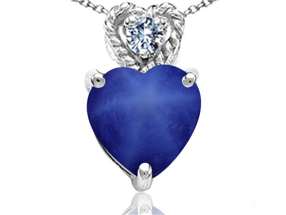 Tommaso Design™ 6mm Heart Shape Created Star Sapphire Pendant Necklace