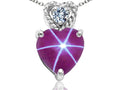 Tommaso Design™ 6mm Heart Shape Created Star Ruby Pendant Necklace