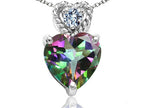 Tommaso Design™ 6mm Heart Shape Genuine Mystic Topaz Pendant Necklace