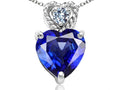 Tommaso Design™ 6mm Heart Shape Created Blue Sapphire Pendant Necklace