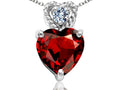 Tommaso Design™ 6mm Heart Shape Genuine Garnet Pendant Necklace