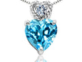 Tommaso Design™ 6mm Heart Shape Genuine Blue Topaz Pendant Necklace