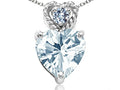Tommaso Design™ 6mm Heart Shape Genuine Aquamarine Pendant Necklace
