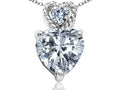 Tommaso Design™ 6mm Heart Shape Genuine White Topaz Pendant Necklace