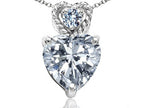 Tommaso Design™ 6mm Heart Shape Genuine White Topaz Pendant Necklace