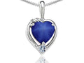 Tommaso Design™ Heart Shape Created Star Sapphire Pendant Necklace