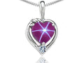 Tommaso Design™ Heart Shape Created Star Ruby Pendant Necklace