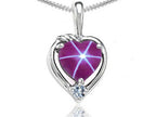 Tommaso Design™ Heart Shape Created Star Ruby Pendant Necklace