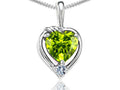 Tommaso Design™ Heart Shape Genuine Peridot Pendant Necklace