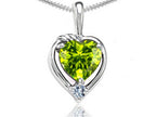 Tommaso Design™ Heart Shape Genuine Peridot Pendant Necklace
