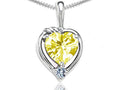 Tommaso Design™ Heart Shape Genuine Lemon Quartz Pendant Necklace