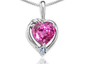 Tommaso Design™ Heart Shape Created Pink Sapphire Pendant Necklace