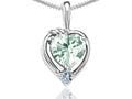 Tommaso Design™ Heart Shape Green Amethyst Pendant Necklace
