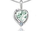 Tommaso Design™ Heart Shape Green Amethyst Pendant Necklace