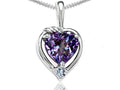 Tommaso Design™ Heart Shape Simulated Alexandrite Pendant Necklace