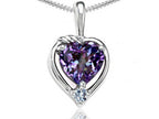 Tommaso Design™ Heart Shape Simulated Alexandrite Pendant Necklace