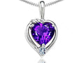 Tommaso Design™ Heart Shape Genuine Amethyst Pendant Necklace