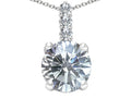 Tommaso Design™ Genuine Round White Topaz Pendant Necklace