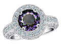 Star K 7mm Round Simulated Alexandrite Ring 9 x 9mm