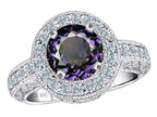 Star K 7mm Round Simulated Alexandrite Ring 9 x 9mm