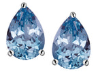 Star K™ Pear Shape 9x7mm Simulated Aquamarine Earrings Studs