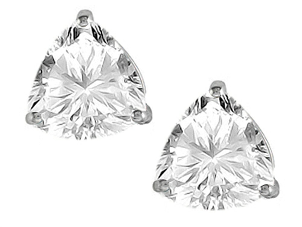 Star K™ Trillion 7mm Genuine White Topaz Earrings Studs