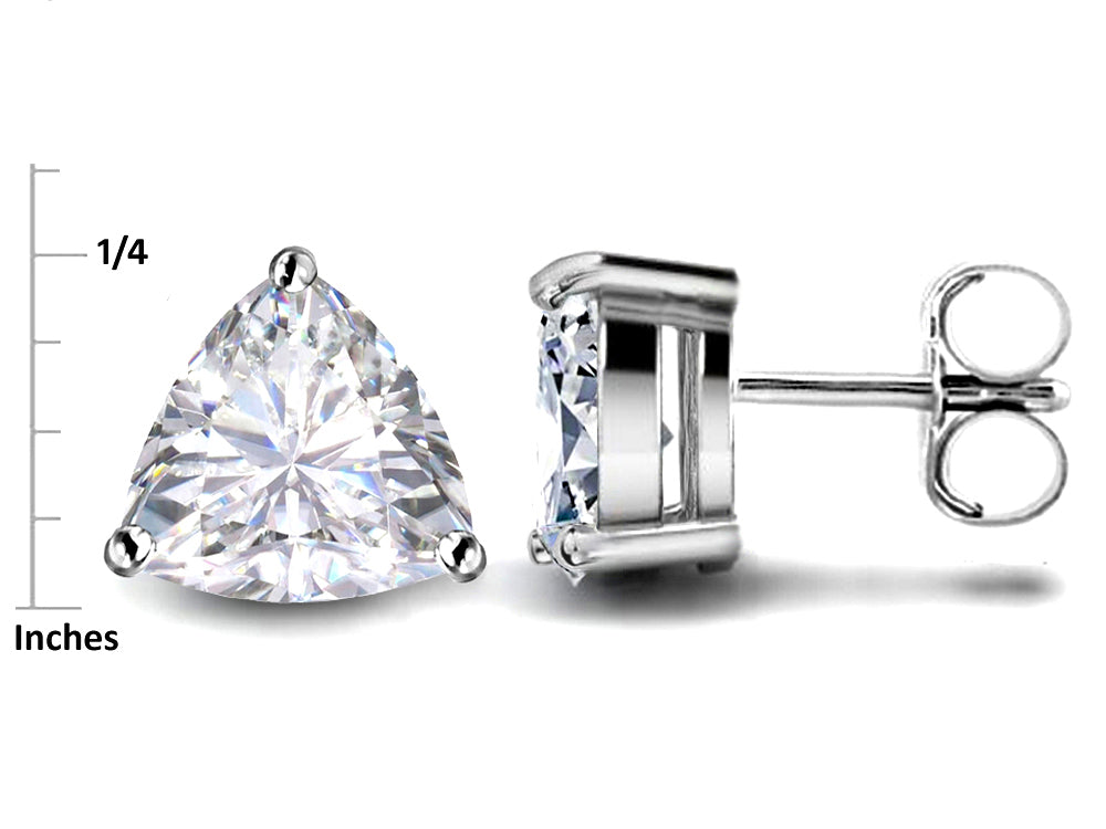 Star K™ Trillion 7mm Simulated Aquamarine Earrings Studs