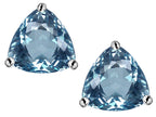 Star K™ Trillion 7mm Simulated Aquamarine Earrings Studs