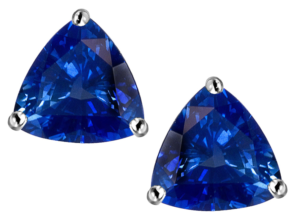 Star K™ Trillion 7mm Created Sapphire Earrings Studs