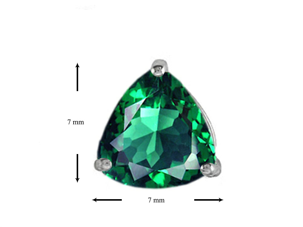 Star K™ Trillion 7mm Simulated Emerald Earrings Studs