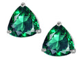 Star K™ Trillion 7mm Simulated Emerald Earrings Studs