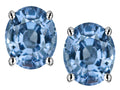 Star K™ Oval 8x6mm Simulated Aquamarine Earrings Studs