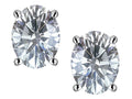Star K™ Oval 8x6mm Genuine White Topaz Earrings Studs