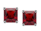 Star K™ Square 7mm Simulated Garnet Earrings Studs