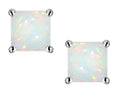 Star K™ Square 7mm Created Opal Earrings