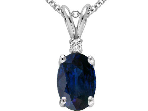 Tommaso Design™ Genuine Sapphire Pendant Necklace