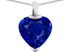 Star K™ Heart Shaped 10mm Created Sapphire Pendant Necklace